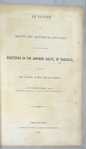 AN EFFORTS TO REFUTE THE ARGUMENTS ADVANCED IN FAVOUR OF THE EXISTENCE IN THE AMPHIDE SALTS, OF R...