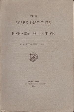 Essex Institute Historical Collections, Vol. LIV, No. 3