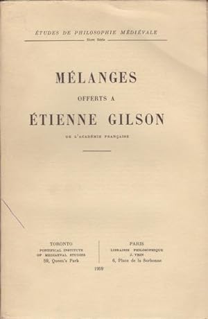 Melanges Offerts a Etienne Gilson.