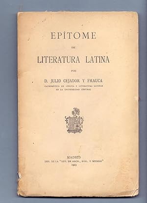 Image du vendeur pour EPITOME DE LITERATURA LATINA mis en vente par Libreria 7 Soles