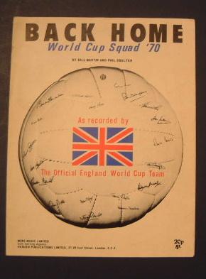 Bild des Verkufers fr Back Home - World Cup Squad '70 - As Recorded By the Official England World Cup Team - Sheet Music zum Verkauf von C. Parritt