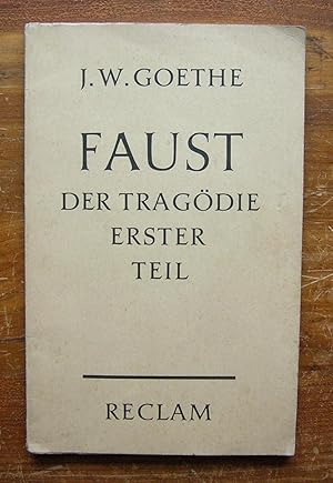 Imagen del vendedor de Faust: Der Tragodie. Erster Teil. a la venta por Monkey House Books