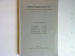 Image du vendeur pour P. Jan Bouma (1885 - 1970) - Regional der Kleinen Sunda-Inseln - bersetzer des Neuen Testamentes. - in : Verbum Supplementum 20 (ad usum privatum nostrorum tantum). In memoriam : Jan Bouma, Georg Post, Joh. Haverott, Felix Drewek, Joh. Holthausen; mis en vente par books4less (Versandantiquariat Petra Gros GmbH & Co. KG)