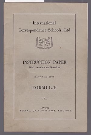 Formulae : Instruction Manual with Examination Questions : Book No. 351
