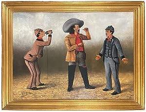 Buffalo Bill [and the "Frenchman's Bottle Gag," a comic tableau from the wild west show]