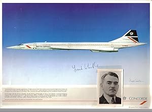 Sir Frank Whittle / signed color photograph (a Glasgow Squadron Print) of the Concorde SST, with ...