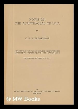 Image du vendeur pour Notes on the Acanthaceae of Java mis en vente par MW Books Ltd.