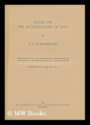Seller image for Notes on the Acanthaceae of Java for sale by MW Books