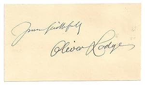 Oliver Lodge: Autograph / Signature.