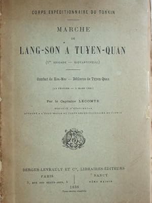 Seller image for Marche de Lang-Son  Tuyen-Quan (1re brigade - Giovanninelli), Combat de Hoa-Moc, dblocus de Tuyen-Quan (13 fvrier - 3 mars 1885), for sale by LIBRAIRIE L'OPIOMANE