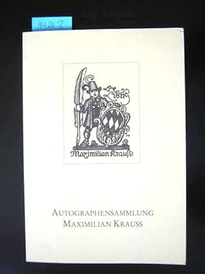 Imagen del vendedor de Autographensammlung Maximilian Krauss. Vorwort von Dr. Dirk Heisserer. a la venta por Augusta-Antiquariat GbR