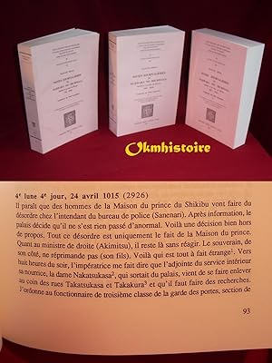 Seller image for Notes journalires de Fujiwara No Michinaga , ministre  la cour de Hei.an ( 995 - 1018 ) . [ Traduction du Mid kanpakuki ] ---------- 3 TOMES /3. for sale by Okmhistoire