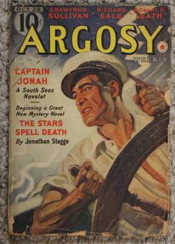 Imagen del vendedor de ARGOSY Pulp magazine. October 28, 1939. >>> Devil's Diary / Lords of Creation by Eando Binder / Captain Jonah (Cover Story) by Crawford Sullivan / Lonely World by Richard Sale a la venta por Comic World