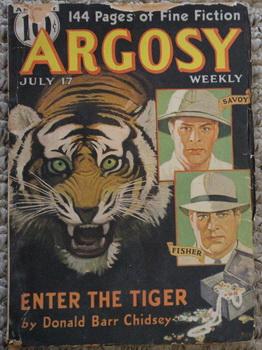 Bild des Verkufers fr ARGOSY Pulp magazine. July 17, 1937. >>> Enter the Tiger [ great TIGER Cover & Story] by Donald Barr Chidsey / / King Colt by Luke Short zum Verkauf von Comic World
