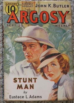 Seller image for ARGOSY Pulp magazine. September 25, 1937. >>> "Stunt Man" (COVER & story) by Eustace L. Adams for sale by Comic World