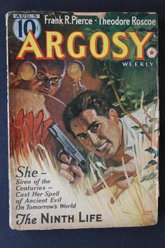 Imagen del vendedor de ARGOSY Pulp magazine. August 5, 1939. >>> The Ninth Life (science fiction fantasy) by Jack Mann / No Shirt McGee / Mother Damnation (ERIE canal) / One Step from Hell (cover story) a la venta por Comic World
