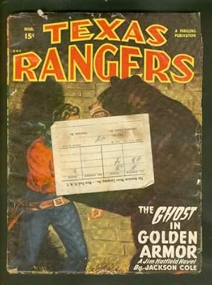 Image du vendeur pour TEXAS RANGERS, (Jim Hatfield)(Western Pulp magazine). - March, 1949. -- "The Ghost in Golden Armor" mis en vente par Comic World