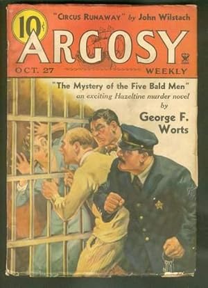 Seller image for ARGOSY WEEKLY (Pulp Magazine; October 27, 1934 ) >>> Scourage of the Rio Grande by Max Brand / The Mystery of the Five Bald Men [ Gillian Hazeltine COVER story] by George F. Worts for sale by Comic World