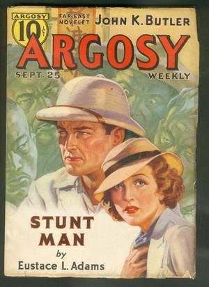 Seller image for ARGOSY Pulp magazine. September 25, 1937. >>> "Stunt Man" (COVER & story) by Eustace L. Adams for sale by Comic World