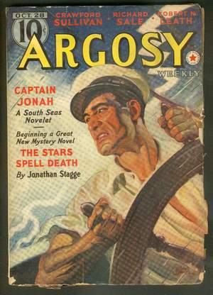 Imagen del vendedor de ARGOSY Pulp magazine. October 28, 1939. >>> Devil's Diary / Lords of Creation by Eando Binder / Captain Jonah (Cover Story) by Crawford Sullivan / Lonely World by Richard Sale a la venta por Comic World