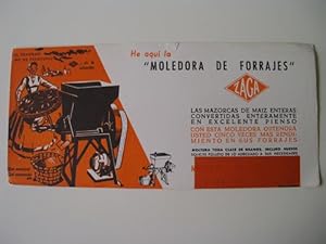 Papel Secante Publicidad - Advertising Blotter : MOLEDORA DE FORRAJES - ZAGA