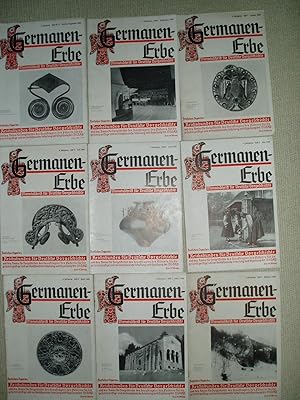 Bild des Verkufers fr Germanen-Erbe: Monatsschrift fr deutsche Vorgeschichte. 4. Jahrgang, Heft 1, 2, 3, 4, 5, 6, 7, 9, 10/12 [1939] zum Verkauf von Expatriate Bookshop of Denmark