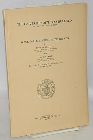 Seller image for Wage earners meet the depression for sale by Bolerium Books Inc.