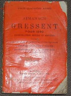 Almanach Gressent pour 1890, essentiellement agricole et horticole.