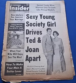 Image du vendeur pour The National Insider (Vol. 21 No. 7, August 13, 1972): Informative, Provocative, Fearless, Entertaining (Supermarket Tabloid Newspaper) mis en vente par Bloomsbury Books