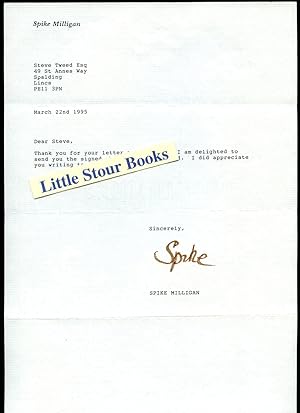 Image du vendeur pour Letter [Signed] mis en vente par Little Stour Books PBFA Member