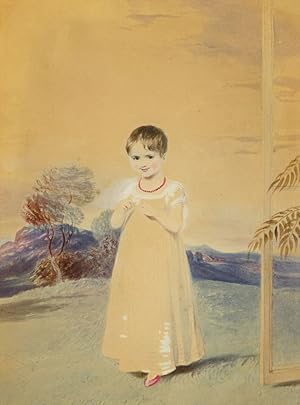 Two Portraits: Boy with Hoop and Young Girl in a Landscape