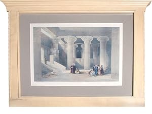 Bild des Verkufers fr Hand-Colored Lithograph: "Temple at Esneh, Nov. 25, 1838." zum Verkauf von James Cummins Bookseller, ABAA