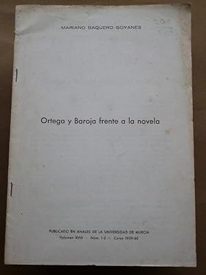 Imagen del vendedor de Ortega y Baroja Frente a la Novela. a la venta por Carmichael Alonso Libros