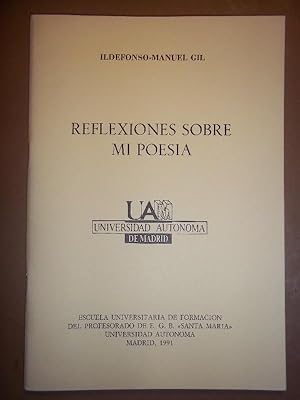 Imagen del vendedor de REFLEXIONES SOBRE MI POESA. a la venta por Carmichael Alonso Libros