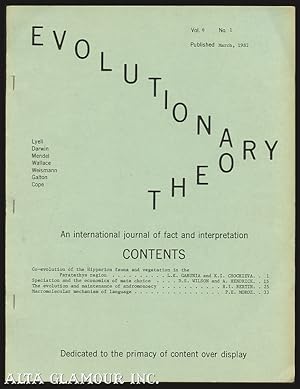 Imagen del vendedor de EVOLUTIONARY THEORY; An International Journal of Fact and Interpretation Vol. 6, No. 1, March 1982 a la venta por Alta-Glamour Inc.