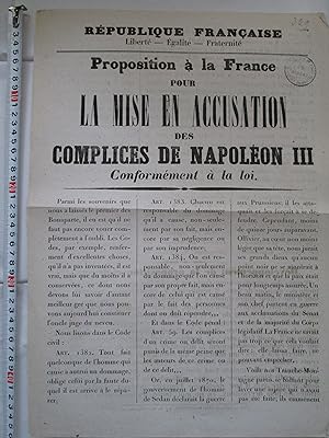 Proposition à la France pour la mise en accusation des complices de Napoléon III, Conformément à ...