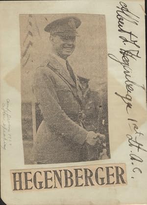 Autograph of Albert Hegenberger, Long-Distance Flight Pioneer