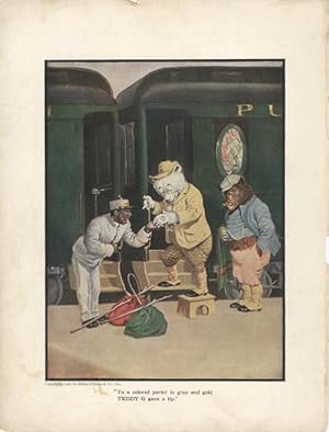 Imagen del vendedor de The Roosevelt Bears Race to Catch the Limited Express (Color Print) a la venta por Antipodean Books, Maps & Prints, ABAA