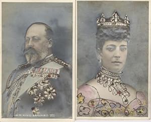 Bas Relief Postcards of British rulers King Edward VII and Queen Alexandra