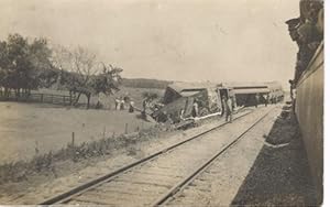 Real Photo Postcard Showing a Train Wreck