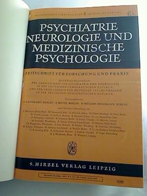 Psychiatrie, Neurologie und medizinische Psychologie. - 19. Jg. / 1967 (gebund. Jg.-Bd.)