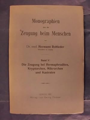 Bild des Verkufers fr Monographien ber die Zeugung beim Menschen - Band/Bd. V (5) zum Verkauf von Buchantiquariat Uwe Sticht, Einzelunter.