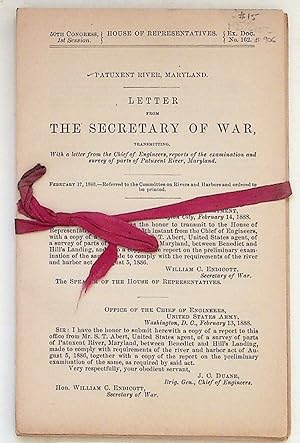 Patuxent River, Maryland: Letter from the Secretary of War, Transmitting, With a letter from the ...