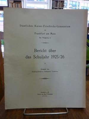 Bericht über das Schuljahr 1925/26,