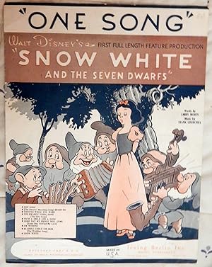 Imagen del vendedor de One Song. From the Walt Disney Feature Production Snow White and the Seven Dwarfs. a la venta por The Bookstall
