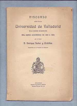 Seller image for FUNDAMENTOS DE LA MORAL (Discurso inauguracion curso 1919-20 universidad valladolid) for sale by Libreria 7 Soles
