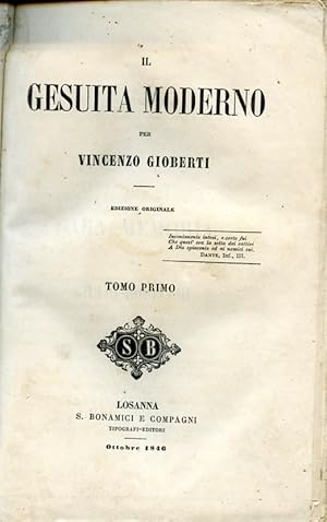 Immagine del venditore per Il Gesuita Moderno. Edizione originale venduto da Gilibert Libreria Antiquaria (ILAB)