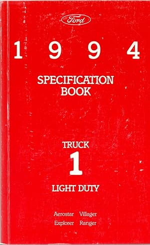 Ford 1994 Specification Book Truck Light Duty