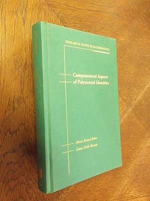 Immagine del venditore per Computational Aspects of Polynomial Identities (Research Notes in Mathematics) venduto da Barker Books & Vintage