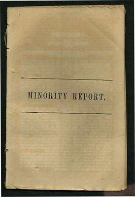 Bild des Verkufers fr Minority Report. July 11, 1856. Ordered to be Printed. Mr. Mordecai Oliver, from the Select Committee, submitted the following views of the minority. [Kansas Affairs] zum Verkauf von Kaaterskill Books, ABAA/ILAB